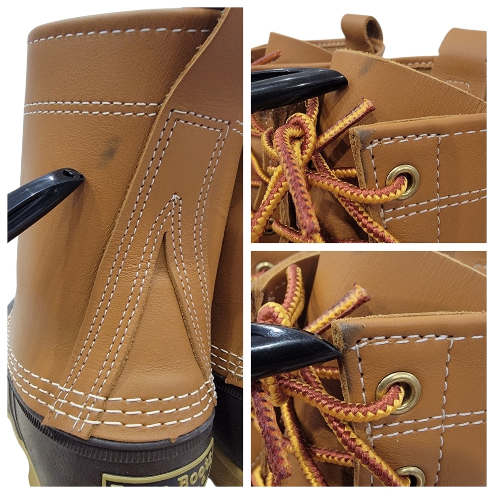 L.L. Bean Trekking Classic Bean Duck Boots Lace Up Tan Leather Youth 4 Women’s 7 - Picture 15 of 16